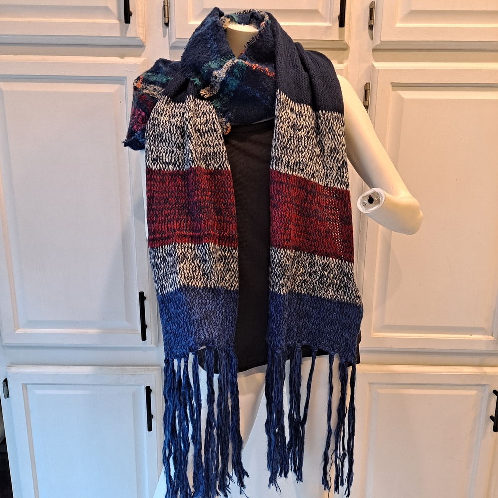 MONKEYTAIL - Cozy Multicolor Striped Super Long Knit Scarf
